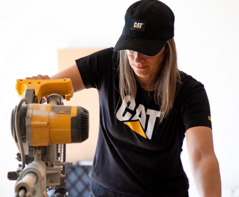 トレードマークロゴTシャツ 黒 女性 N2JB0V322 Caterpillar |トップス＆アウター